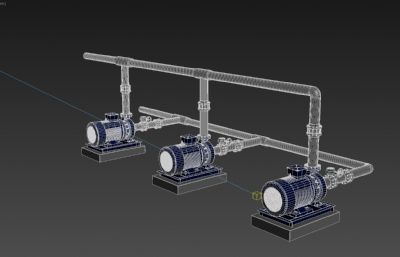 潜污泵,污水处理厂环保设备3D模型
