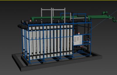 超滤系统-污水处理厂, 污水处理设备3D模型