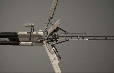 近轨道加农炮科幻武器3D模型