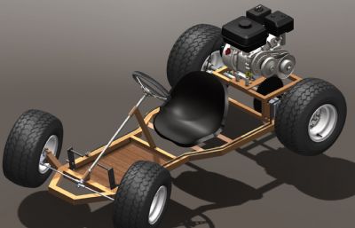 大轮卡丁车结构3D数模