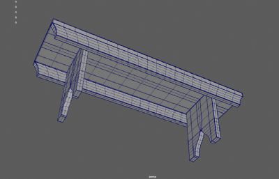 旧板凳,木板凳,长条凳3dmaya模型