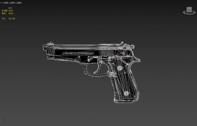 贝雷塔92手枪道具外观3D模型