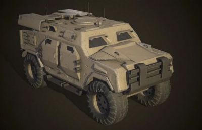 军用吉普车,军用物资补给车3D模型