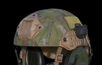 直升机飞行员头盔3D模型