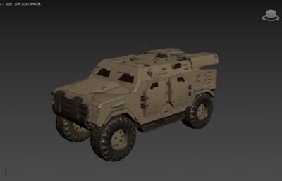 军用吉普车,军用物资补给车3D模型