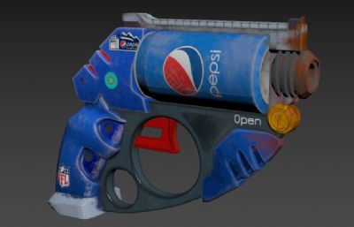 百事可乐玩具枪,水枪3D模型