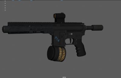 AR15冲击枪,轻武器游戏道具3DMAYA模型