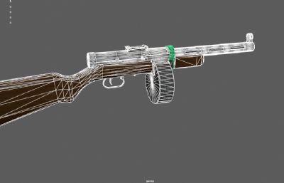 汤姆逊冲锋枪3d maya模型