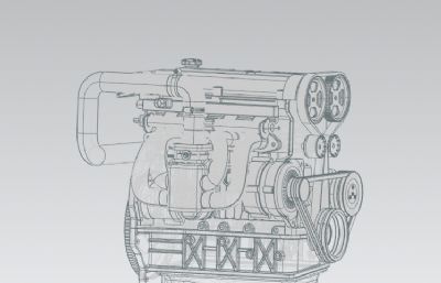 福特GT 16V发动机stp数模模型