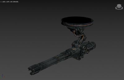 可挂载守卫炮塔,科幻武器3D模型