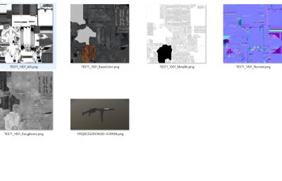 二战冲锋枪3D塌陷文件,maya模型