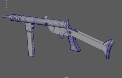 二战冲锋枪3D塌陷文件,maya模型