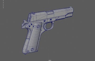 柯尔特M1911半自动手枪3D塌陷文件
