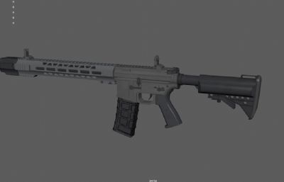 AR-15,美国AR15自动步枪3D maya模型
