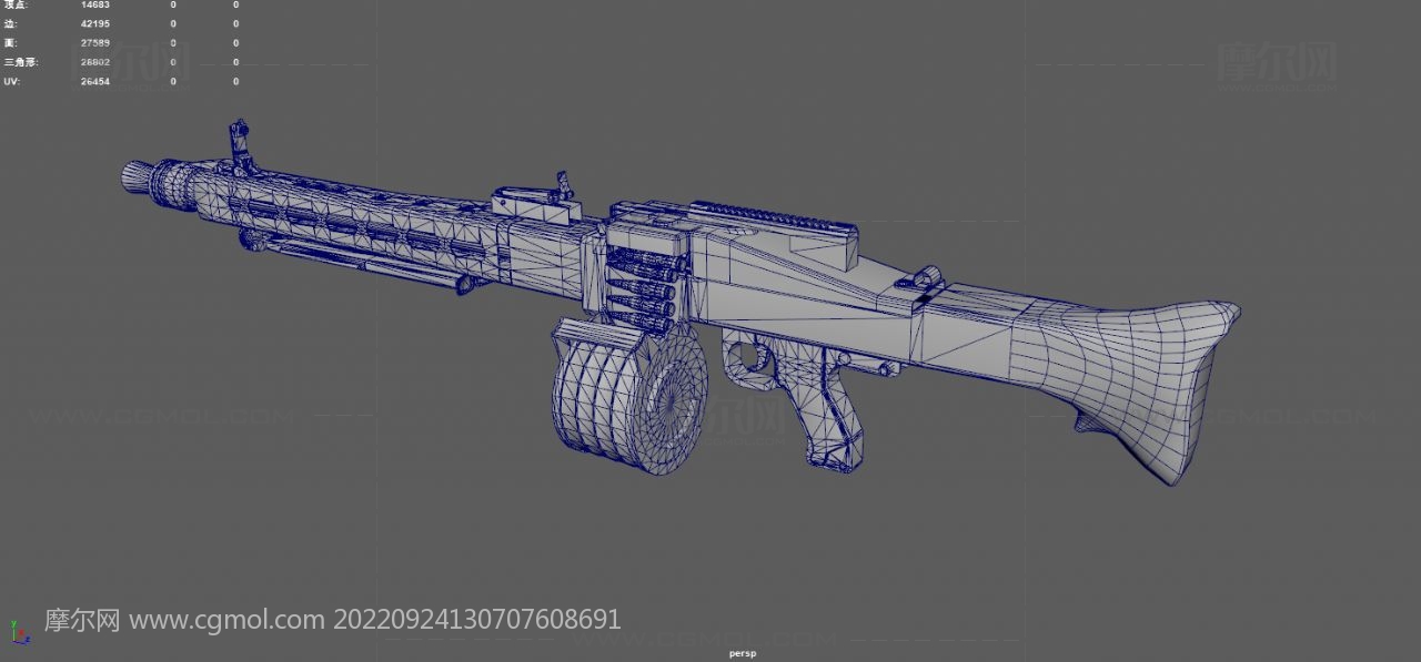 mg3轻型机枪,机关枪3D MAYA模型