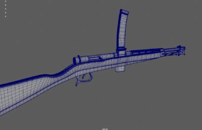 贝雷塔M1918冲锋枪,半自动步枪3dmaya模型