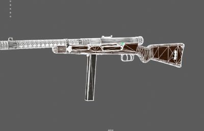 德国M38A冲锋枪,二战枪道具3Dmaya模型
