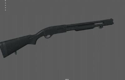 雷明顿870霰弹枪,猎枪3d maya模型