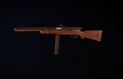 德国M38A冲锋枪,二战枪道具3Dmaya模型