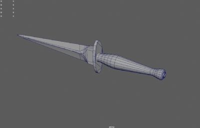 刺客匕首,短剑游戏道具3dmaya模型,已塌陷