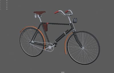 老旧自行车,经典自行车, 单车,脚踏车3DMAYA模型
