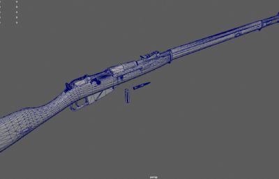 栓动步枪,莫辛纳甘步枪3dmaya模型