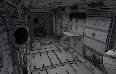 高细节问天号实验舱内部结构(中国天宫空间站)3D模型