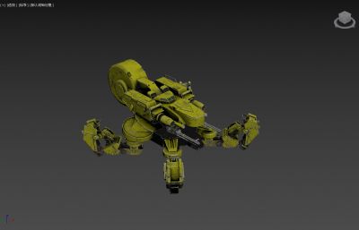 四足蜘蛛机甲,装甲3D模型