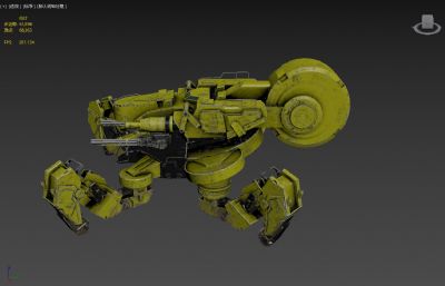 四足蜘蛛机甲,装甲3D模型