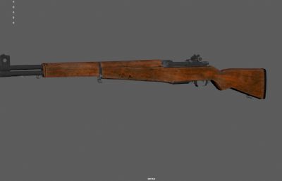 M1式加兰德步枪,二战步枪3dmaya模型