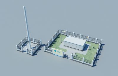 燃气计量站及放空管3D模型