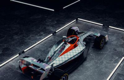 2022款F1赛车blender模型,内置贴图