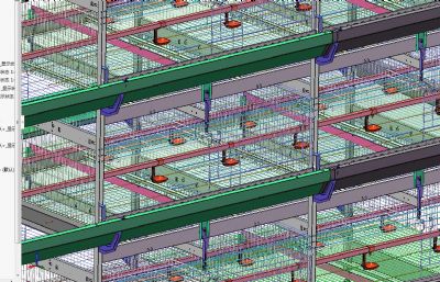 自动化养鸡笼具,笼体3D数模