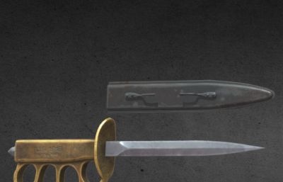 匕首,指虎剑,欧式短剑游戏道具3dmaya模型