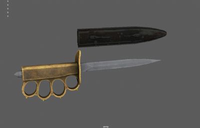 匕首,指虎剑,欧式短剑游戏道具3dmaya模型