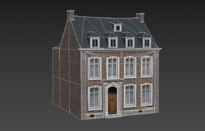 比利时后现代房屋建筑3D模型