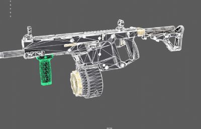 V308突击步枪,自动步枪,冲锋枪游戏道具3dmaya模型
