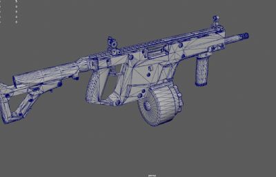 V308突击步枪,自动步枪,冲锋枪游戏道具3dmaya模型