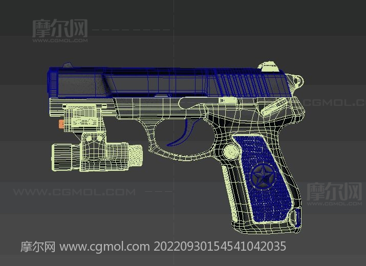 国产92式9mm手枪外壳道具3D模型素模,非实体模型