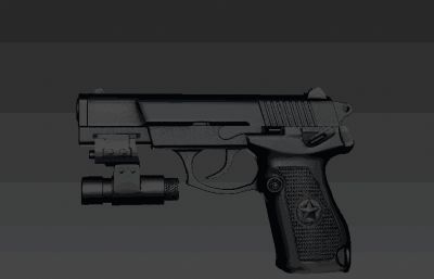 国产92式9mm手枪外壳道具3D模型素模,非实体模型