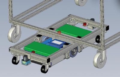AGV大货物运载小车3D数模图纸