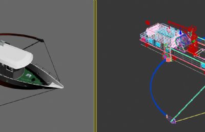 多功能水上污染物处置船3D模型