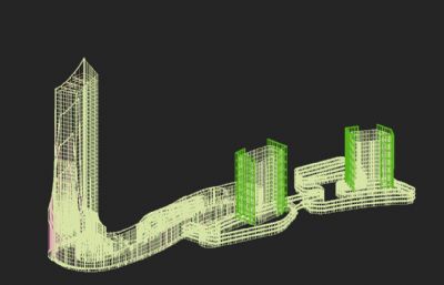 现代公建,商业办公楼,地标建筑3D模型