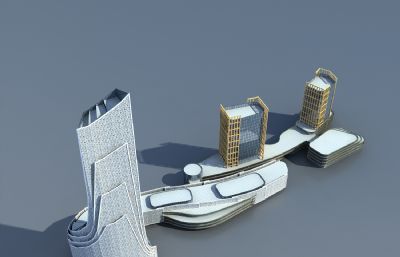 现代公建,商业办公楼,地标建筑3D模型