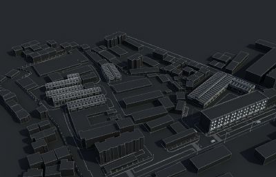 厂房,锅炉房,办公楼,仓库组合3D模型