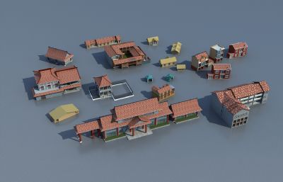 多种山庄小房子设计方案-售票厅,帐篷等3D模型