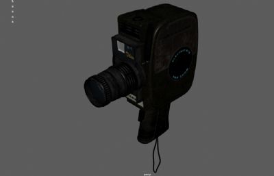 Keystone老式电影摄影机,老式手持8毫米照相机,手持照相机3dmaya模型