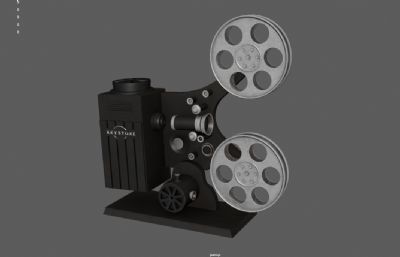 复古投影仪,电影放映机,电影胶片机,胶片放映机3dmaya模型