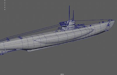 二战德国潜艇,战略核潜艇,U96德国潜艇游戏道具3dmaya模型