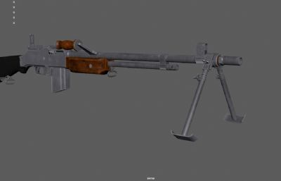 布朗宁自动步枪,二战机枪,布伦式轻机枪3dmaya模型